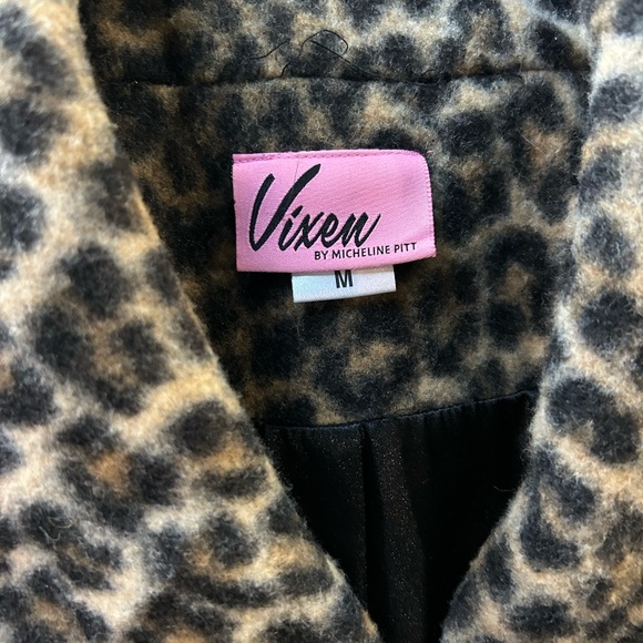 Vixen by Micheline Pitt Leopard Print Coat M - Picture 2 of 5